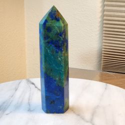 0.7 Lb (323g) Azurite Tower Quartz Crystall 