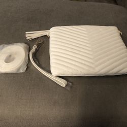 Chevron Embroidered Vegan Leather Clutch