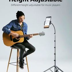 Heavy Duty Tablet Tripod Stand 82” Tall, Floor Stand with Remote and Adjustable Gooseneck for Watching/Stream/Recording, Tripod for iPad Pro 12.9”/Kin