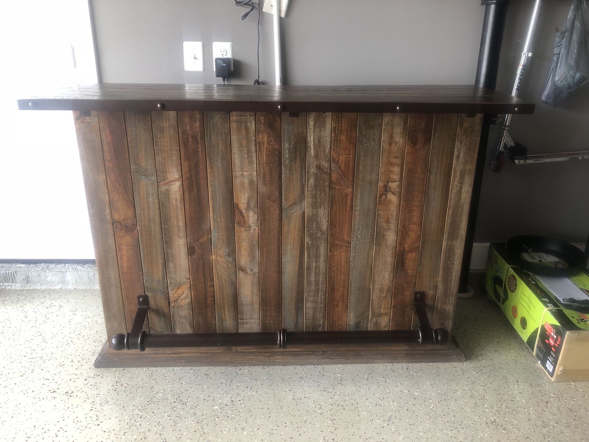 Beautiful Wood Bar and Mirror