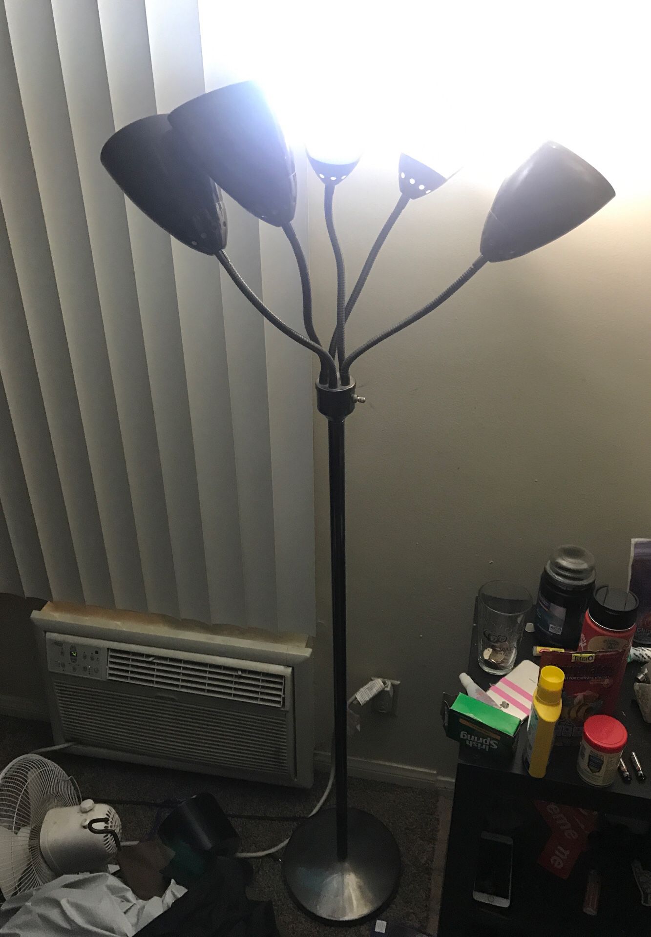 Black living room floor lamp