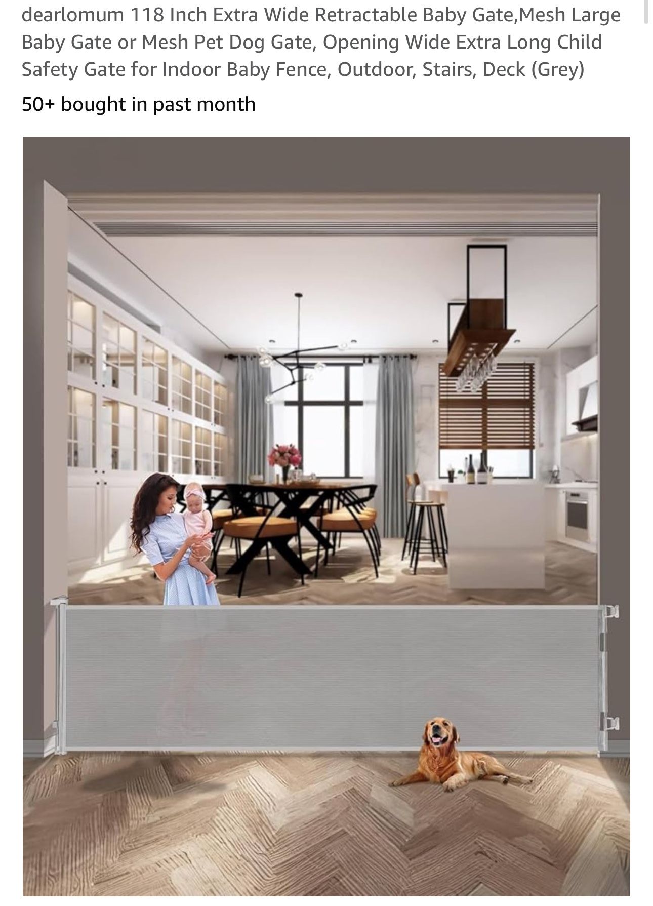 Retractable Gate Long Baby Gate With Door Gray 120 Inch Extra