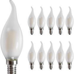 LED Candelabra Bulb 4W, 2700K Warm Soft White 400LM, E12 Base Dimmable LED Candle Bulbs, C35 Frosted Glass Flame Shape Bent Tip, 40W Incandescent Equi