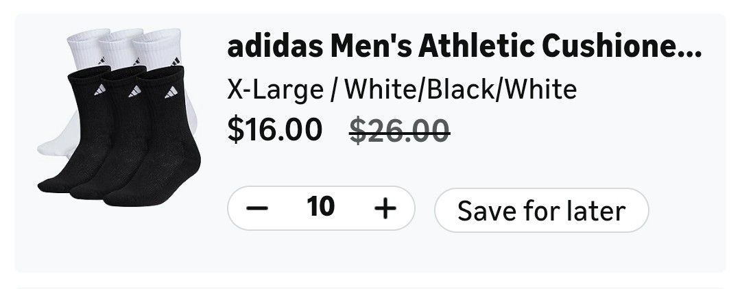 $10 Each Pack Pair Of 6. New Socks