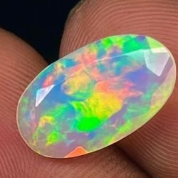 AAA+ Grade Rainbow Opal Genuine Authentic Long Oval 