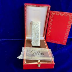 Vintage Cartier Lighter Silver Brushed New Open Box Condition Works 1 Year Warranty 