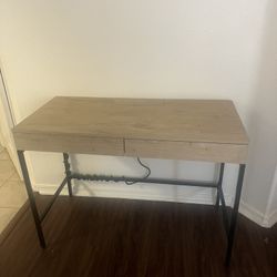 Desk With Drawer And Outlets 