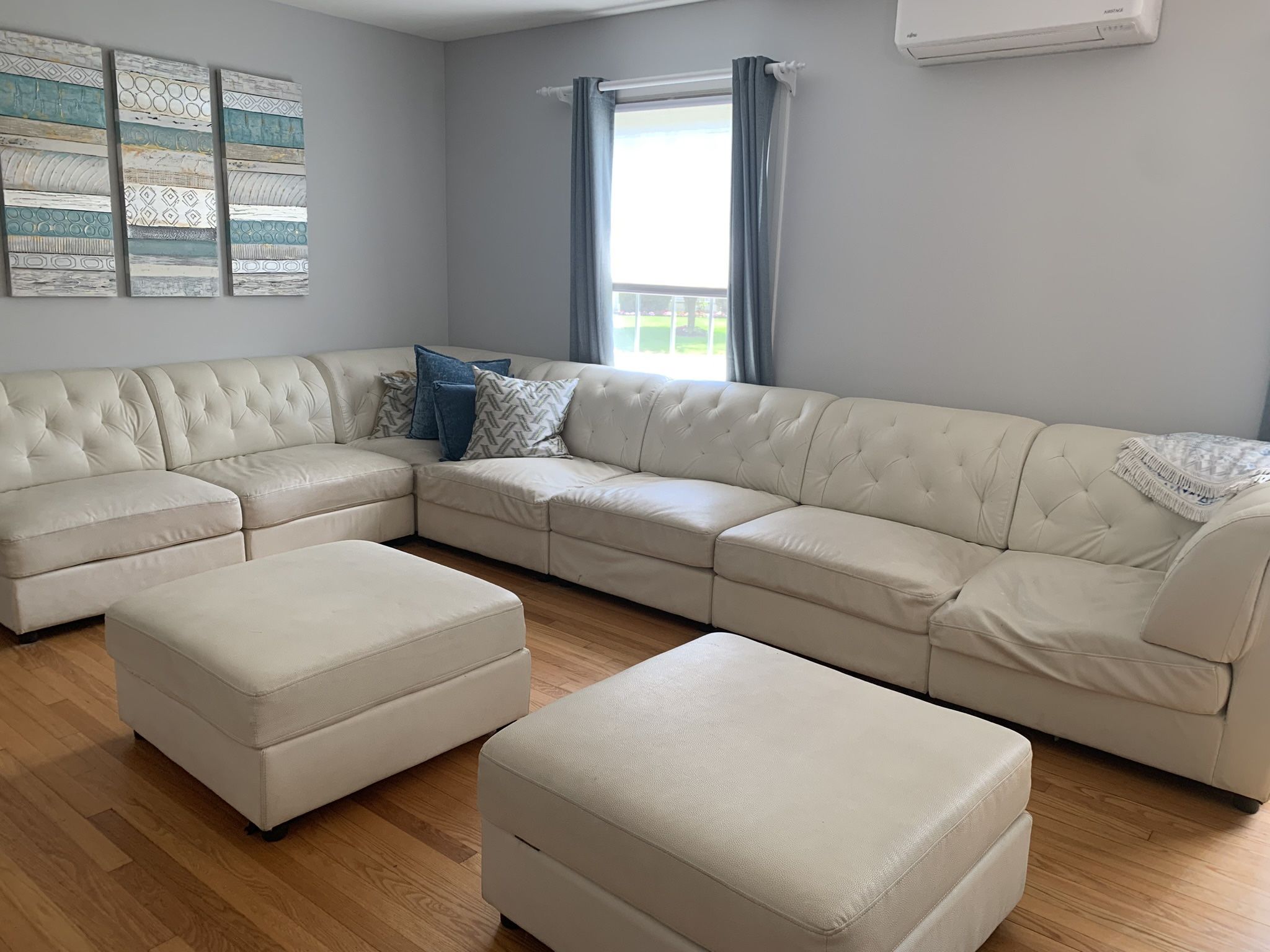 White Leather Sectional