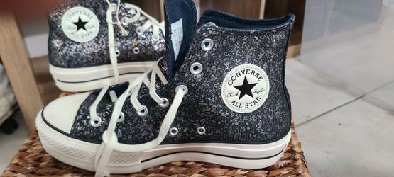 Converse Chuck Taylor All Star Lift Platform Glitter Womens Black