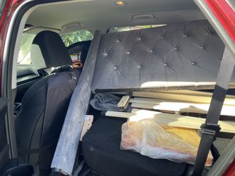 Bed Frame and Headboard By House of Hampton QUEEN sized Glam Velvet Grey Gray