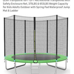 10 Ft Green Trampoline New Still In Box