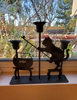 Candle Holder Cat Fishing 3 holders