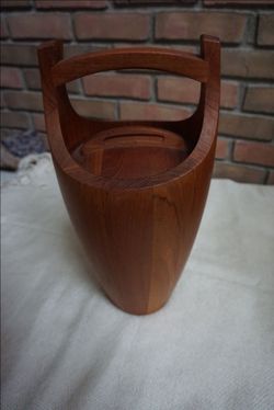 Danks Teak Wood Ice Bucket with Lid and Handle