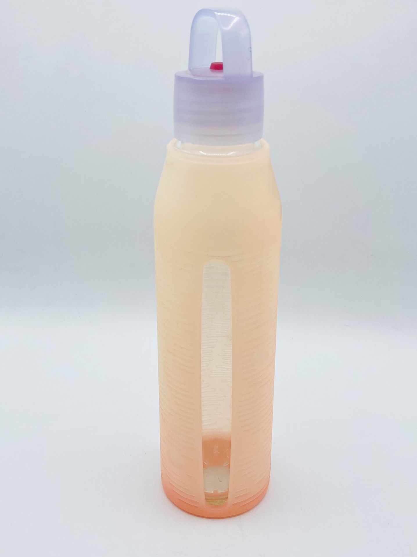 Lululemon Athletica H2Om Glass Water Bottle Silicone Sleeve Pink/Purple 22oz