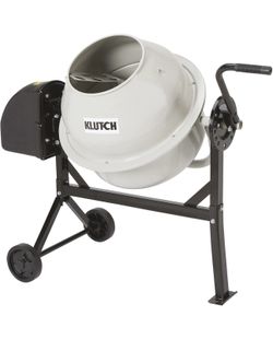 Klutch Electric Cement Mixer, 2.25 Cu. Ft. Drum, 1/3 HP, 120V Electric Motor