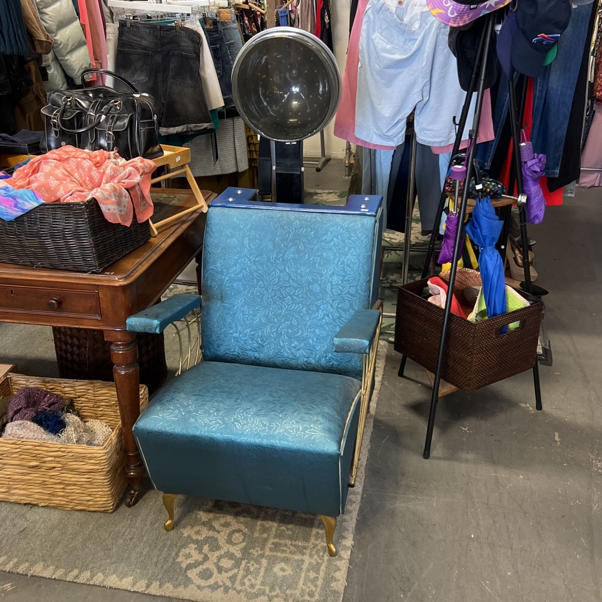Blue Vintage Salon Hair Dryer Chair