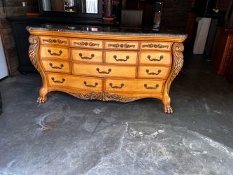 VINTAGE LONG DRESSER/ MARBLE TOP