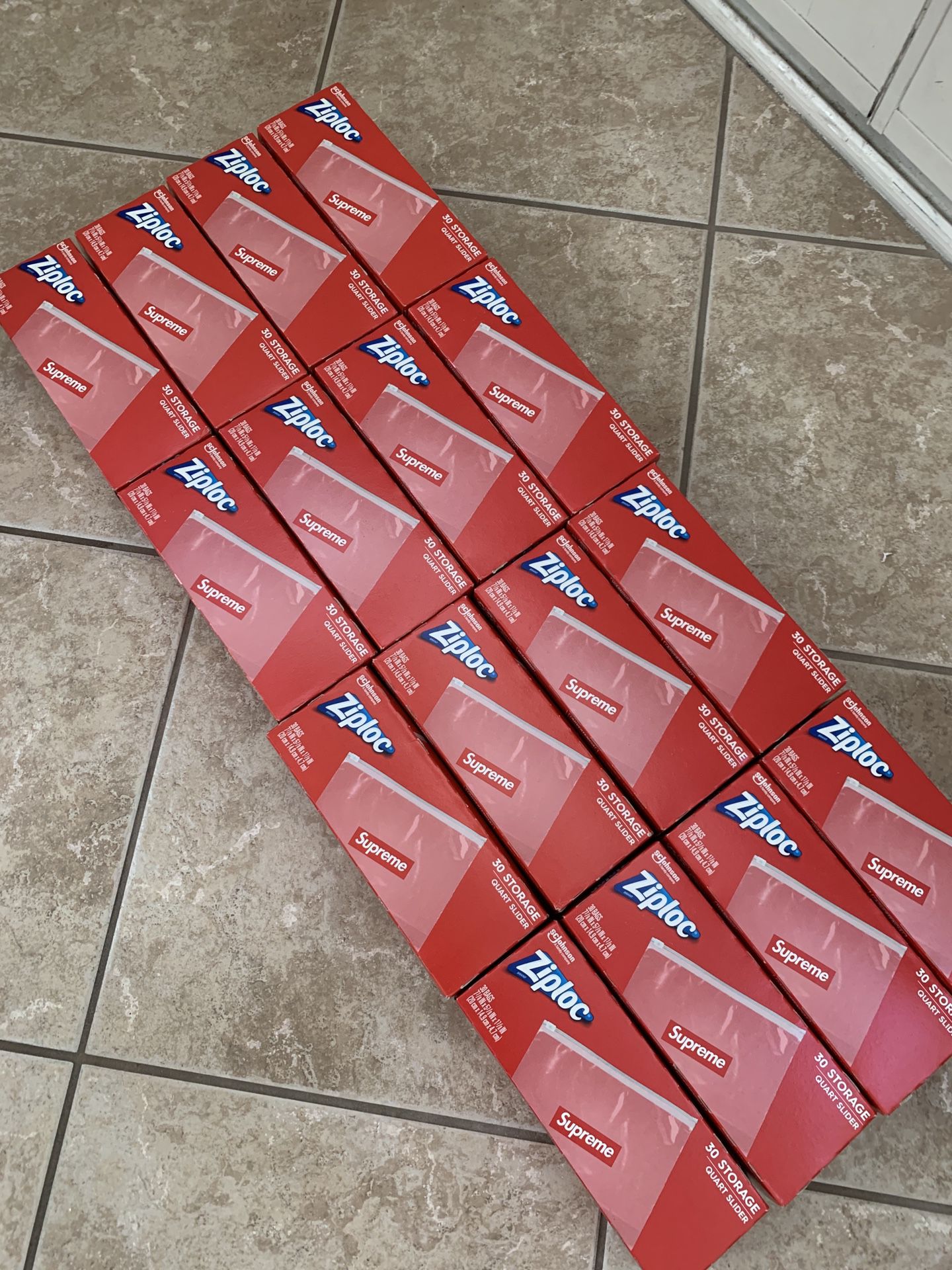 Supreme Ziploc Bags boxes of 30