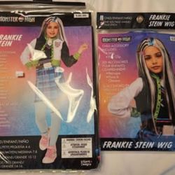 Brand New Unopened Frankie Stein Monster High Halloween Costume and Wig