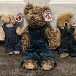 TY ATTIC TREASURE BEARS (LOT OF 3)