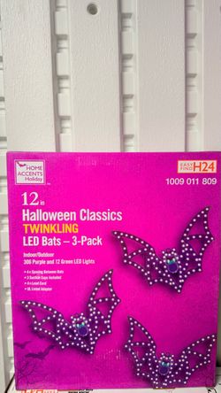 Halloween Classics TWINKLING LED Bats - 3-Pack new in box