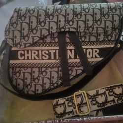 Black And White Fashion Bag Incluided 2 Strap 