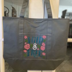 “Wild & Free” Gray Tote Bag