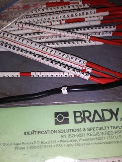 Brady clips. Cable marking