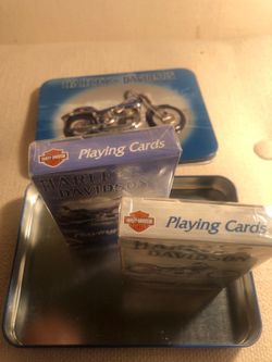 Harley-Davidson Springer Softail Playing Cards - Two Sealed Decks in Tin Case
