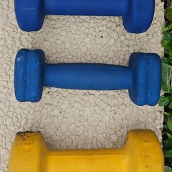 Neoprene Blue Dumbbells Weights 5 LB Lot of 2 