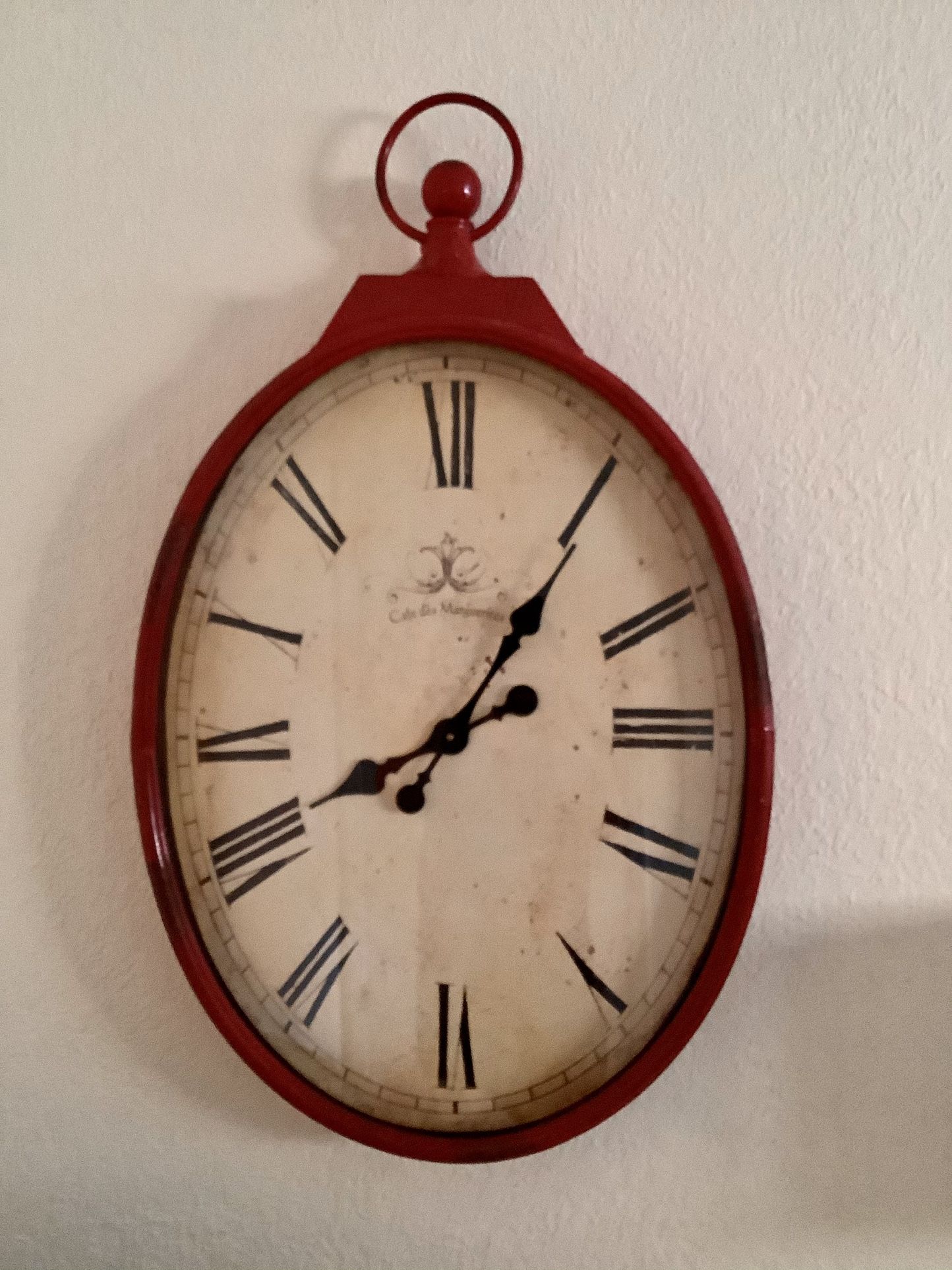 Pier 1 Imports Oversized Antique Red Wall Clock