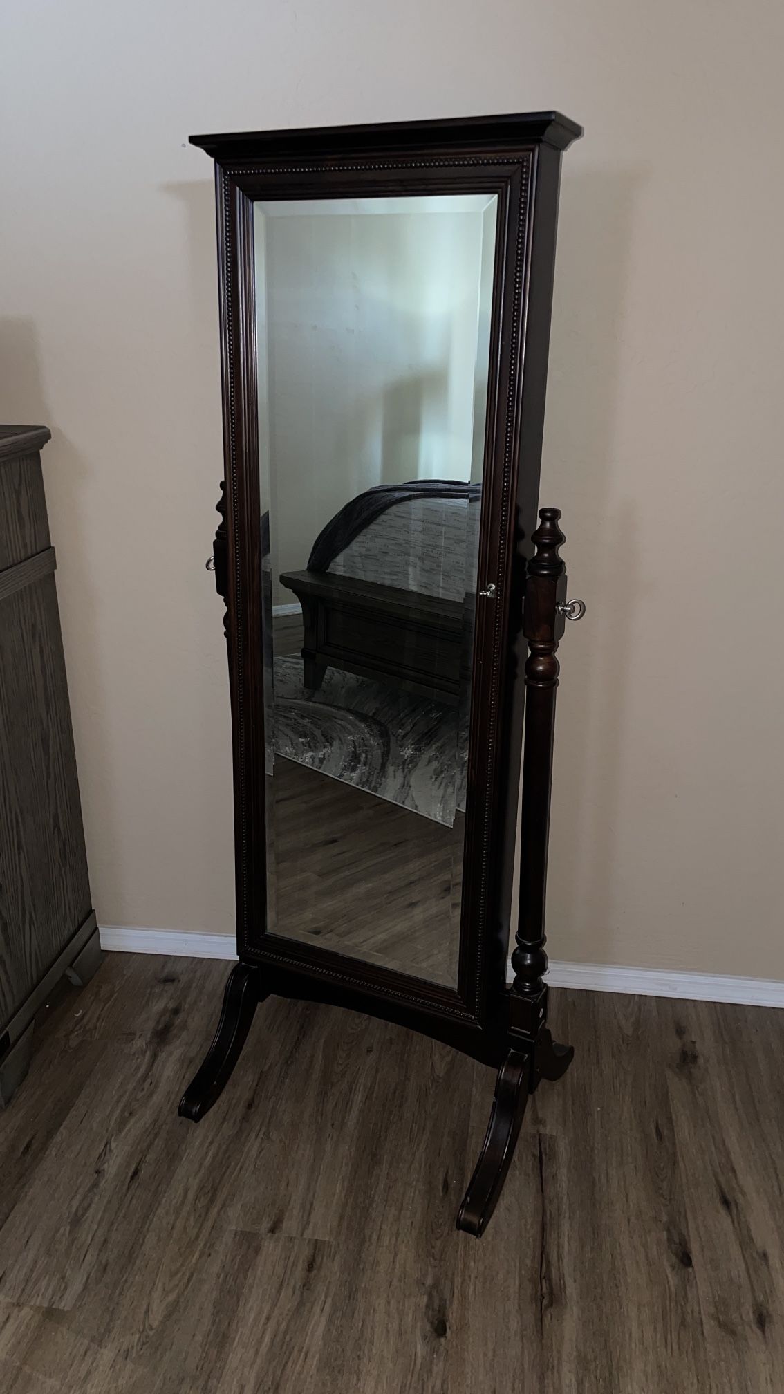 Cheval Standing Tilt Mirror And Jewelry Storage