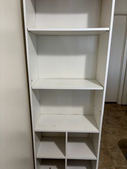 White Bookcase with Adjustable Shelves