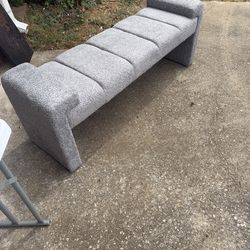 Boucle Bedroom Bench with Channel Tufted Modern Entryway Bench Window Bench End of Bed Bench