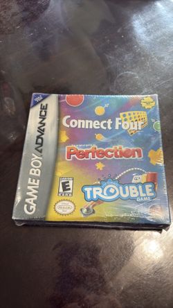 Fully Sealed BRAND NEW Connect Four, Perfection & Trouble CIB for Gameboy Advance