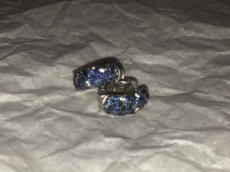 Shade of sapphire hoop earrings