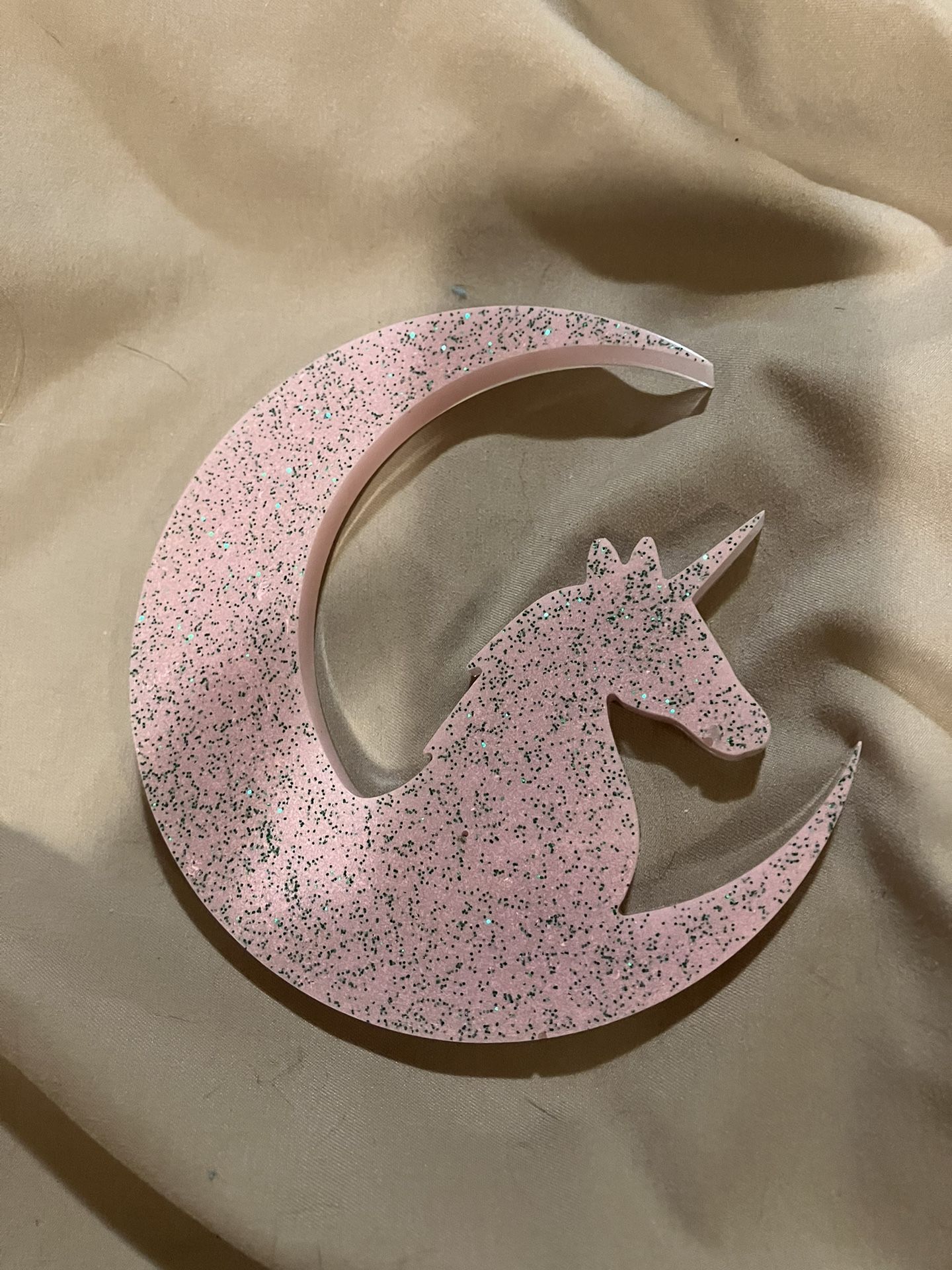 Handmade Resin Moon With Unicorn