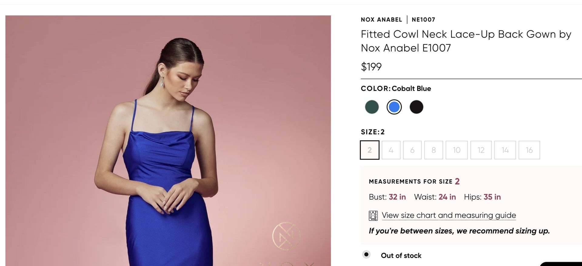 Brand New Nox Anabel Cobalt Blue Prom Dress