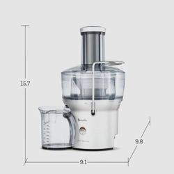 Breville BJE200XL Juice Fountain Compact Centrifugal Machine, 25 fl oz, Silver