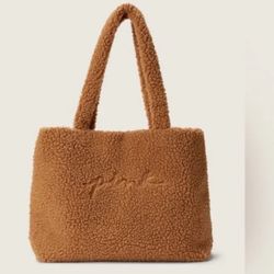 Pink Victoria’s Secret Plush Sherpa Tote Bag 