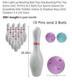 Light up bowling ball set