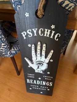 Psychic Readings Hanging Wood Sign with lights