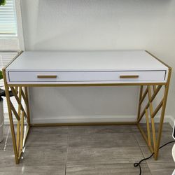 White & Gold Desk