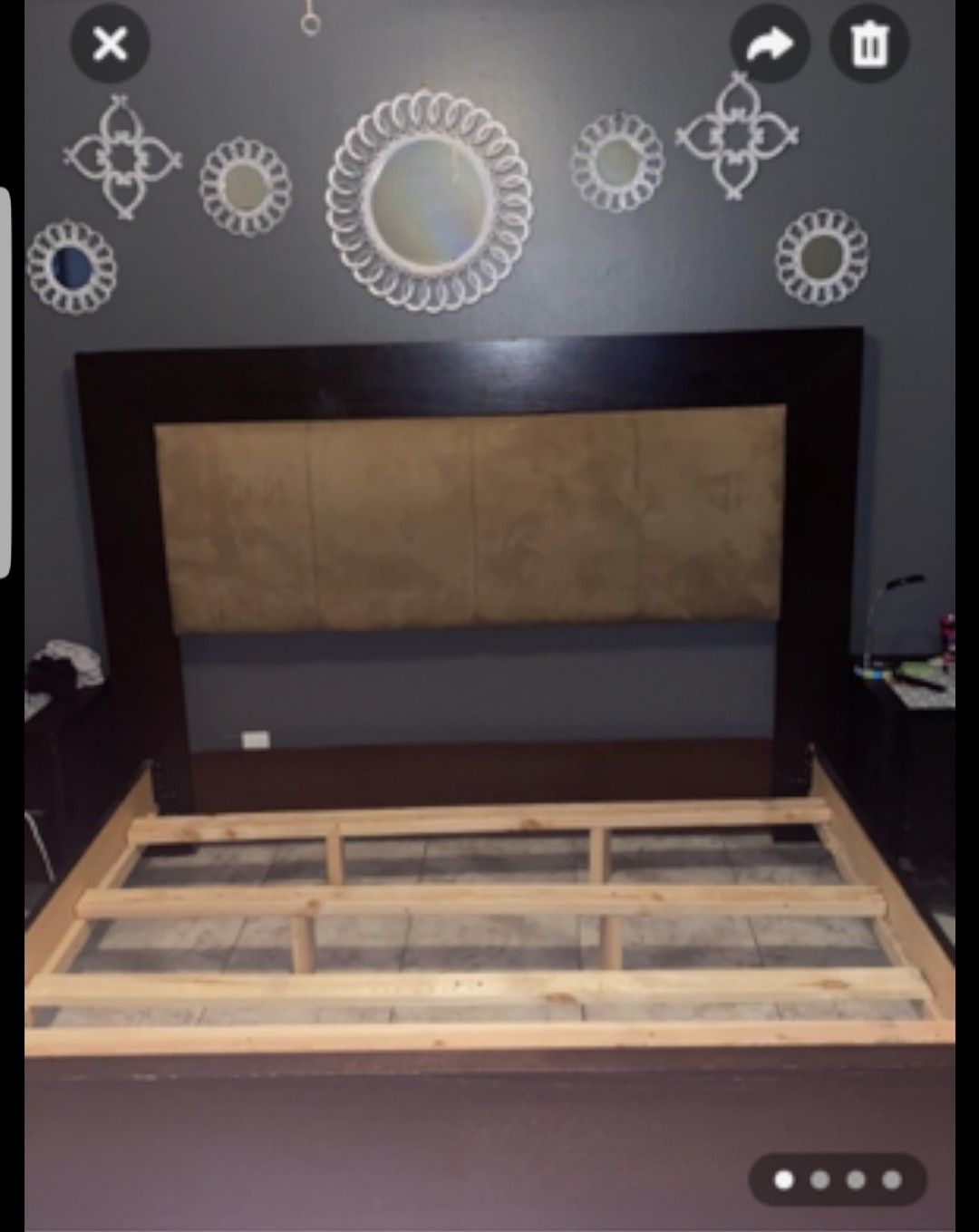King size bed frame 100 % wood