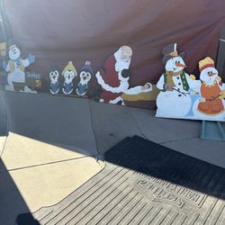 Handmade cut out Christmas yard displays