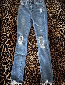 Denim ripped jeans