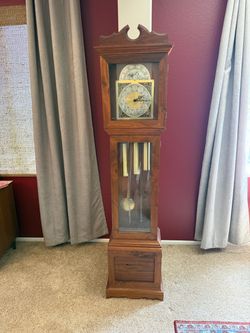 Handmade Vintage Grandfather Clock – Solid Wood – Tempus Fugit – $200 OBO