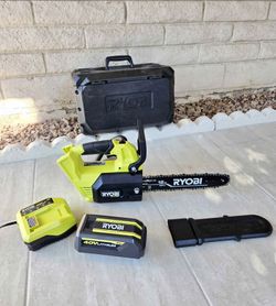 RYOBI 40V HP Brushless 12 in. Top Handle Chainsaw with 4.0 Battery and Charger