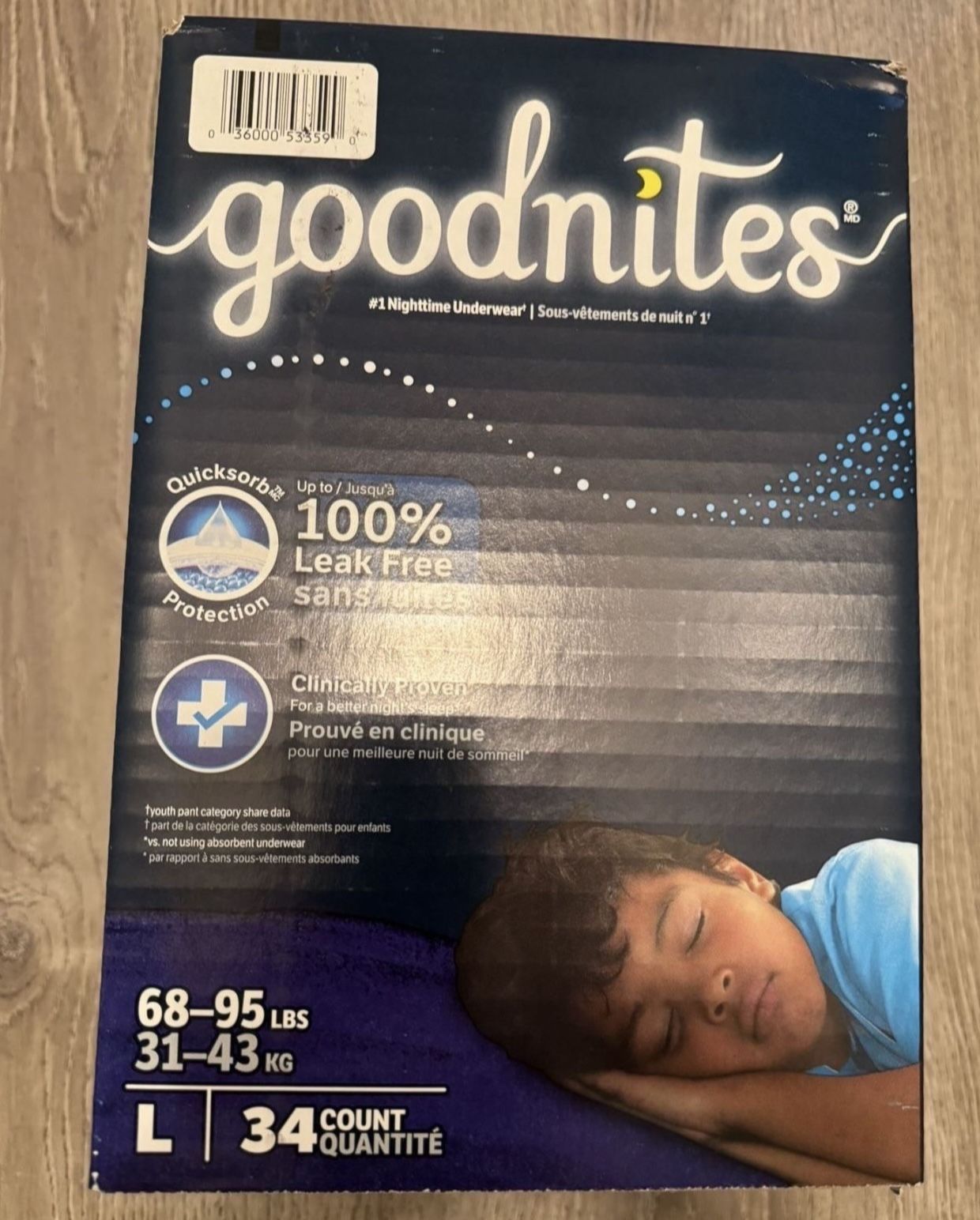 Goodnites Size L 34 Diapers