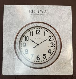 Bulova C4121 The Grange Wall Clock, Warm Cherry Finish